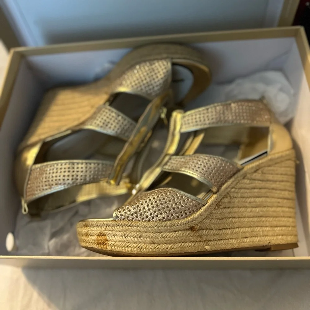 Muchael Kors Gold Wedges 8.5